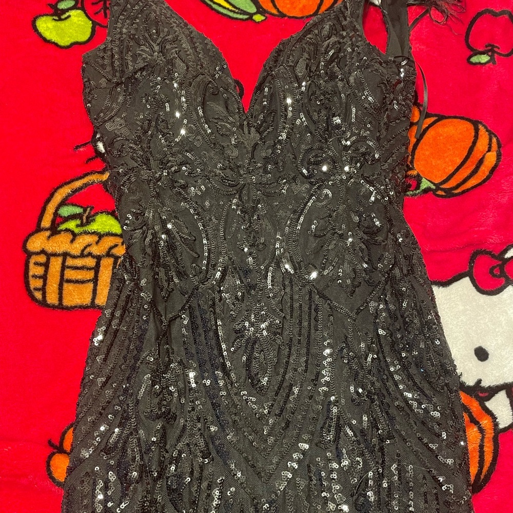 Windsor Black Sequin Prom Dress